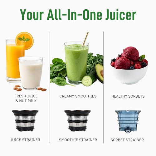 Kuvings AUTO10 Cold Press Juicer Machine – Self-Feeding for Hands-Free Use – Easy to Clean, Quiet 240W Motor, 100 oz Large Masticating Juicer – Designed for Silky Juice with Low Pulp – White - Image 4