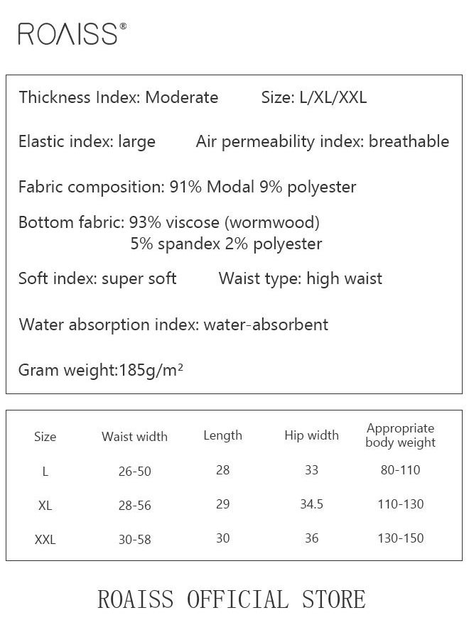 roaiss - 3 Piece of Women's Briefs Set 60S Modal Cotton Elastic High Waisted Antibacterial Underwear Comfortable Breathable - Image 1