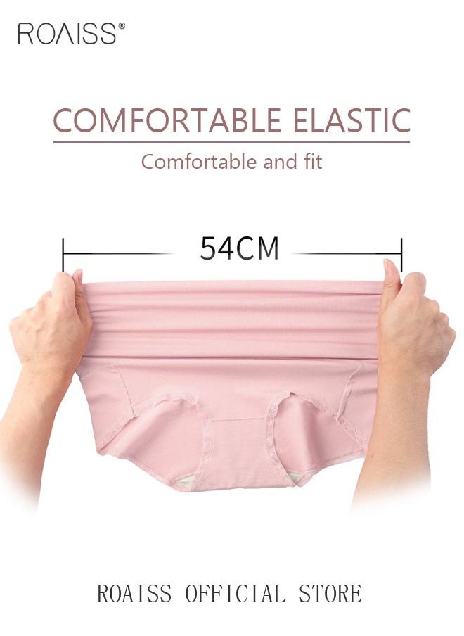 roaiss - 3 Piece of Women's Briefs Set 60S Modal Cotton Elastic High Waisted Antibacterial Underwear Comfortable Breathable - Image 1