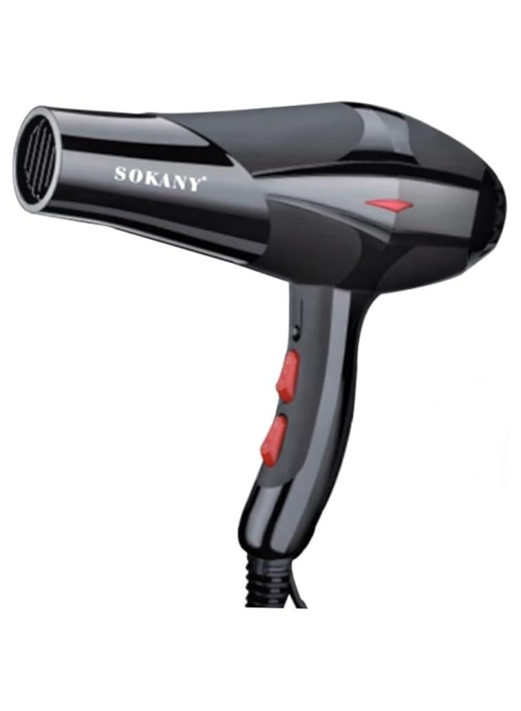Sokany Hair Dryer 2300 Watt Hot Cold Motor 2 Speed ​​Black HS-3618 - Image 1