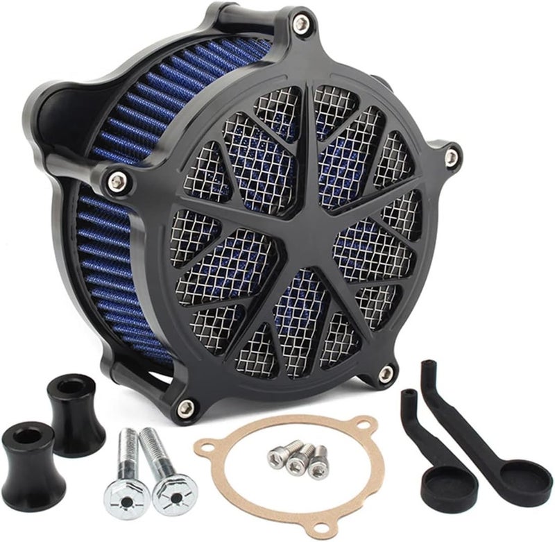 Wivplex Black Motorcycle CNC Air Cleaner Intake Filter - Image 1