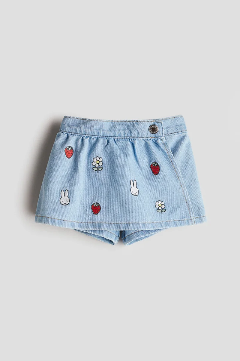 H&M Embroidery-detail denim skort