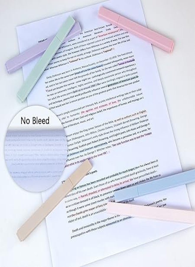 YPTC 6 Pcs Aesthetic Cute Highlighters Mild Soft Chisel Tip Pastel Marker Pens For School Supplies, Office Stationery Items (Pack Of 6), Multicolor - Image 2