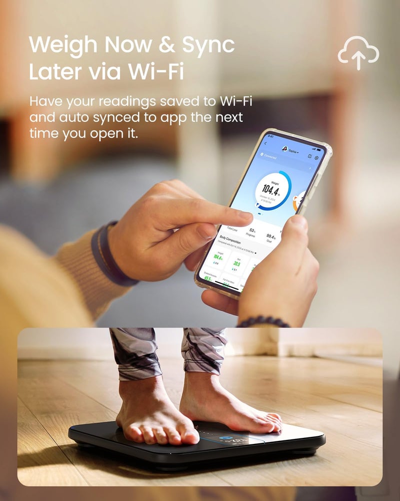 RENPHO Smart Scale for Body Weight Fat Digital Bathroom Scale with Color Display WiFi  Bluetooth Fitness Equipment for BMI Muscle Mass Composition Rechargeable Elis Nova - Image 5