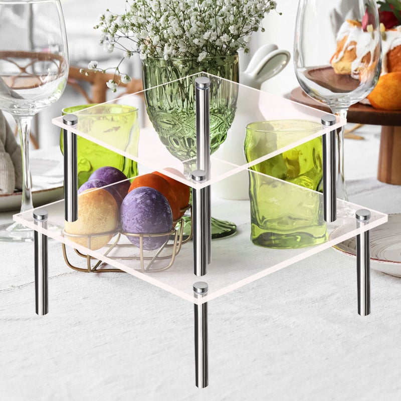 6 Pcs Party Cake Holder Desktop Cake Display Tray Transparent Cake Stand Dessert Supply - Image 3