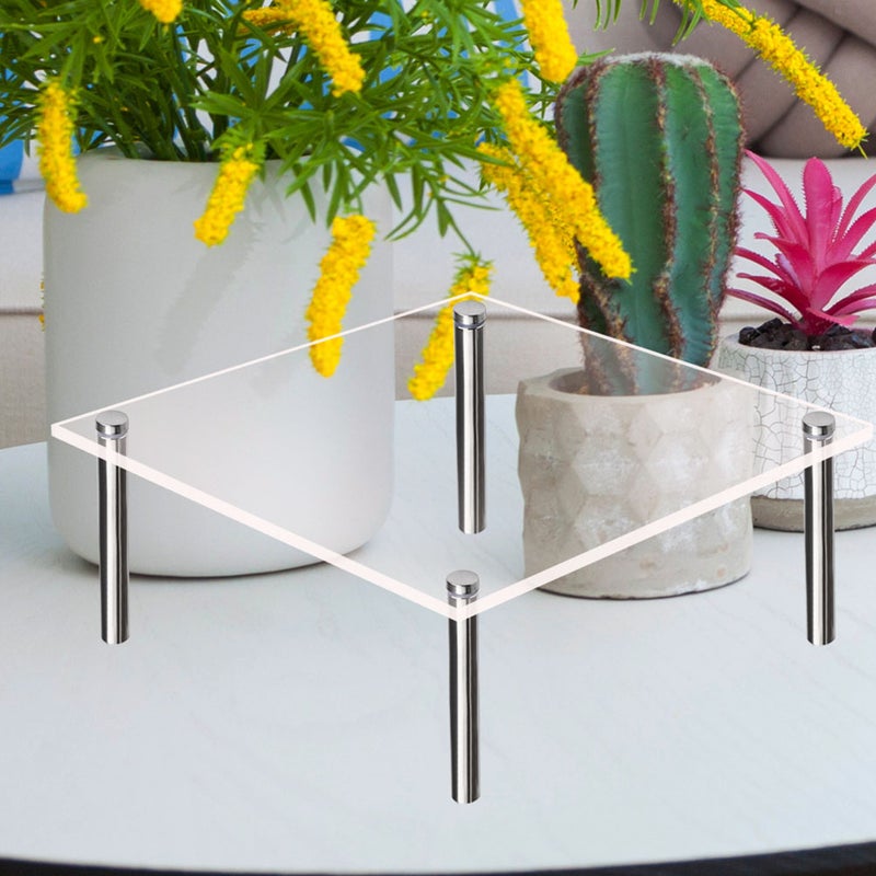 6 Pcs Party Cake Holder Desktop Cake Display Tray Transparent Cake Stand Dessert Supply - Image 2