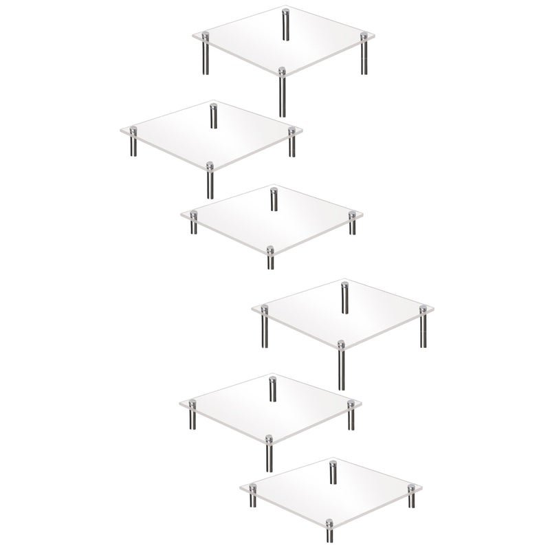 6 Pcs Party Cake Holder Desktop Cake Display Tray Transparent Cake Stand Dessert Supply - Image 1