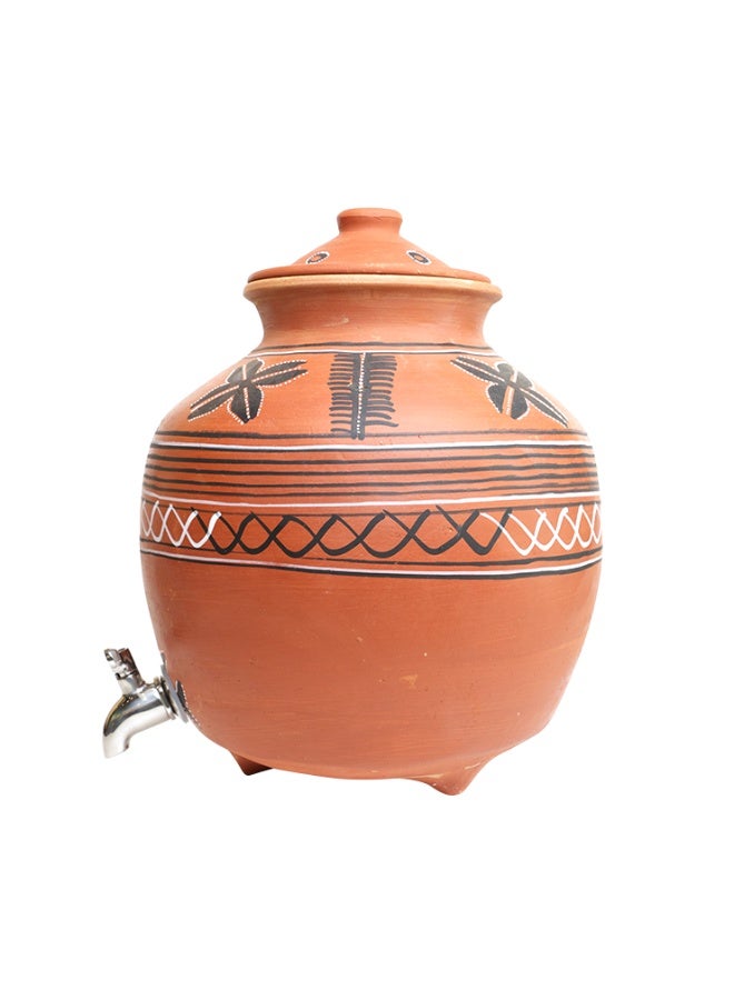 ارك موزع مياه طيني ARK - تيراكوتا DhaaroVibes PureFlow | ماتكا مصنوعة يدويًا | تبريد طبيعي | مياه قلوية | صديق للبيئة | تصميم فخاري عربي أصيل | متوازن الأس الهيدروجيني (pH) | سعة 9 لتر - Image 2