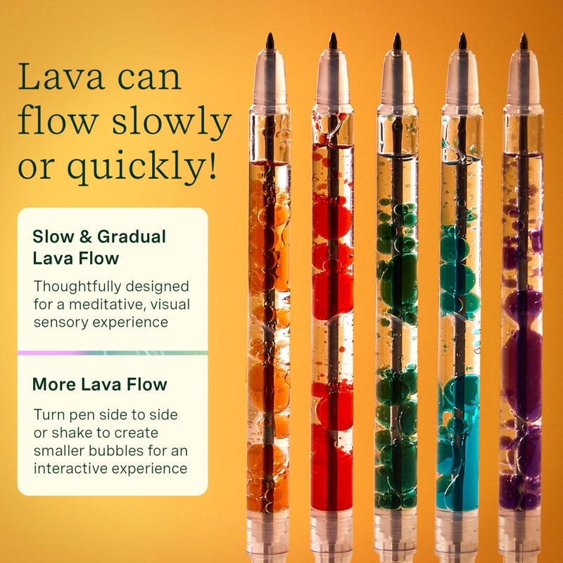 Lifelines Scented Lava Gel Pen Set, 5-Pack (Multi-Color) - 0.5mm Colored Gel Pens Infused with Scented Essential Oil Blends & Mesmerizing Lava - School Supplies for College Kids & Adults - Image 5