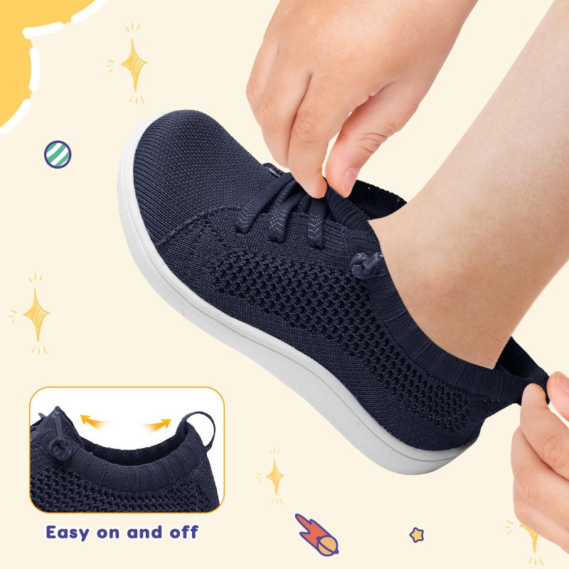 LeIsfIt Toddler Shoes Girls Boys Wide Shoes Kids Zero Drop Minimalist Sneakers Barefoot Slip on Tennis Sneakers Navy 12.5 Little Kid - Image 5