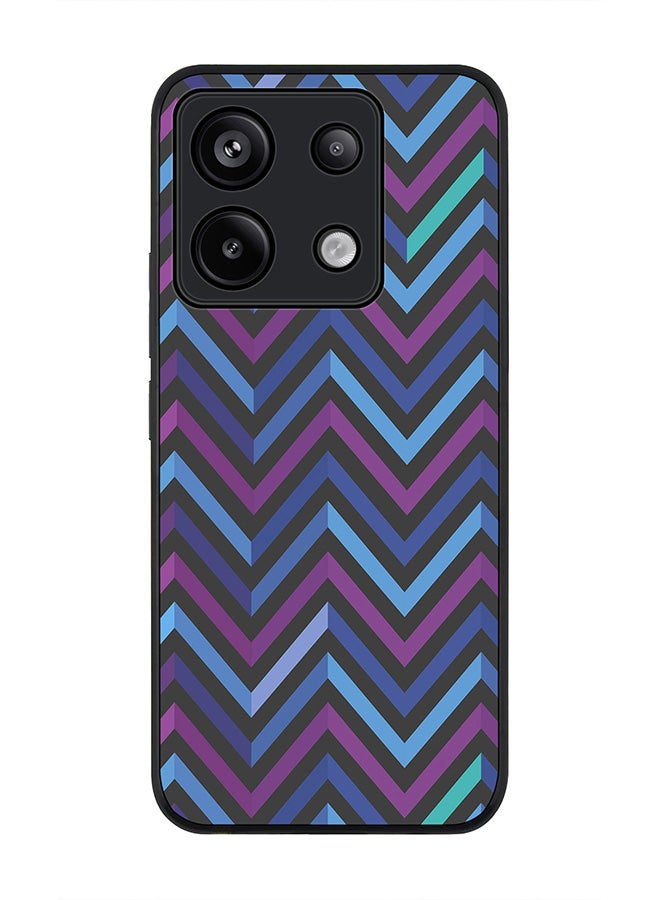 Stylizedd Rugged Black Edge Case for Xiaomi Redmi Note 13 Pro 5G, Slim fit Case Flexible Anti Drop TPU Gel Thin Cover -  Deep Chevron - Image 1