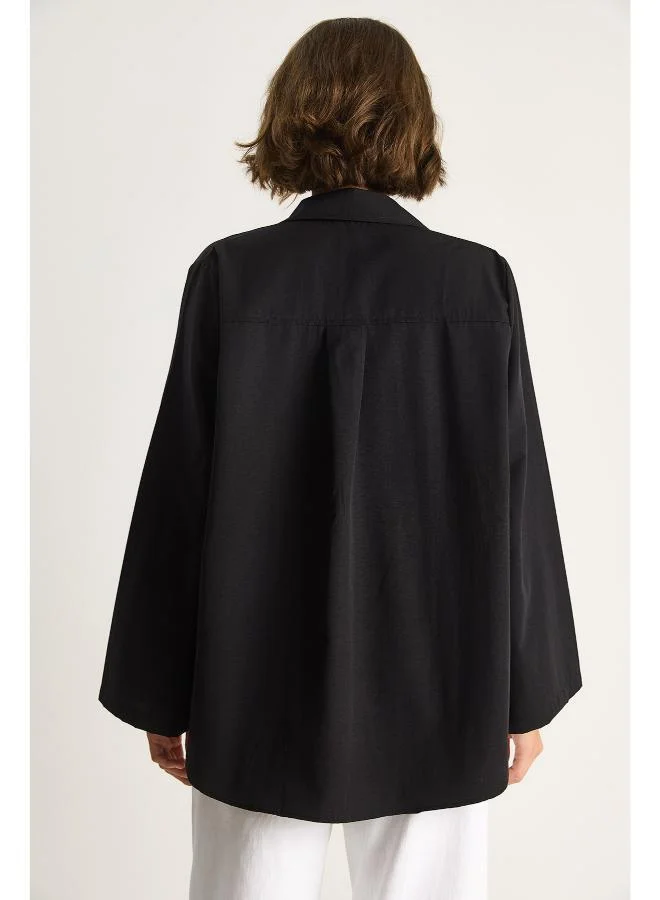 جينجر Oversize Button Up Shirt