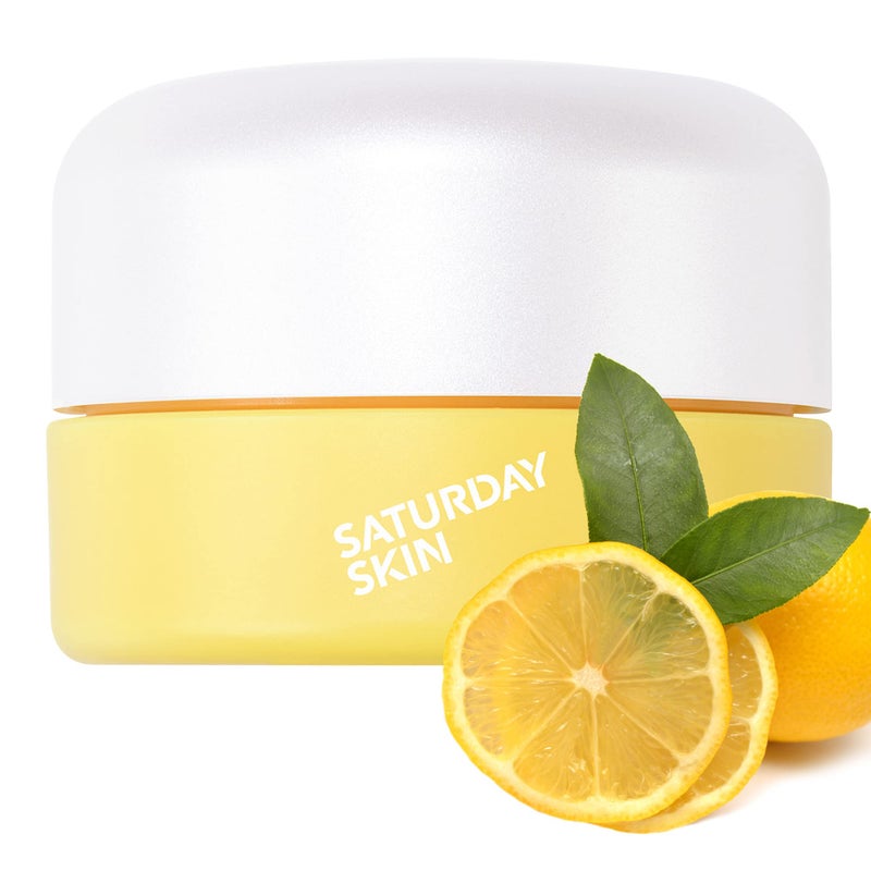 Saturday Skin Yuzu Eye Balm Vitamin C Wide lluminating Under Tight Eye Cream Korean Niacinamide Caffeine for Wrinkles Puffy Eyes Dark Circles Moisturizing Hydrates Anti Aging for Women (15ml) - Image 1
