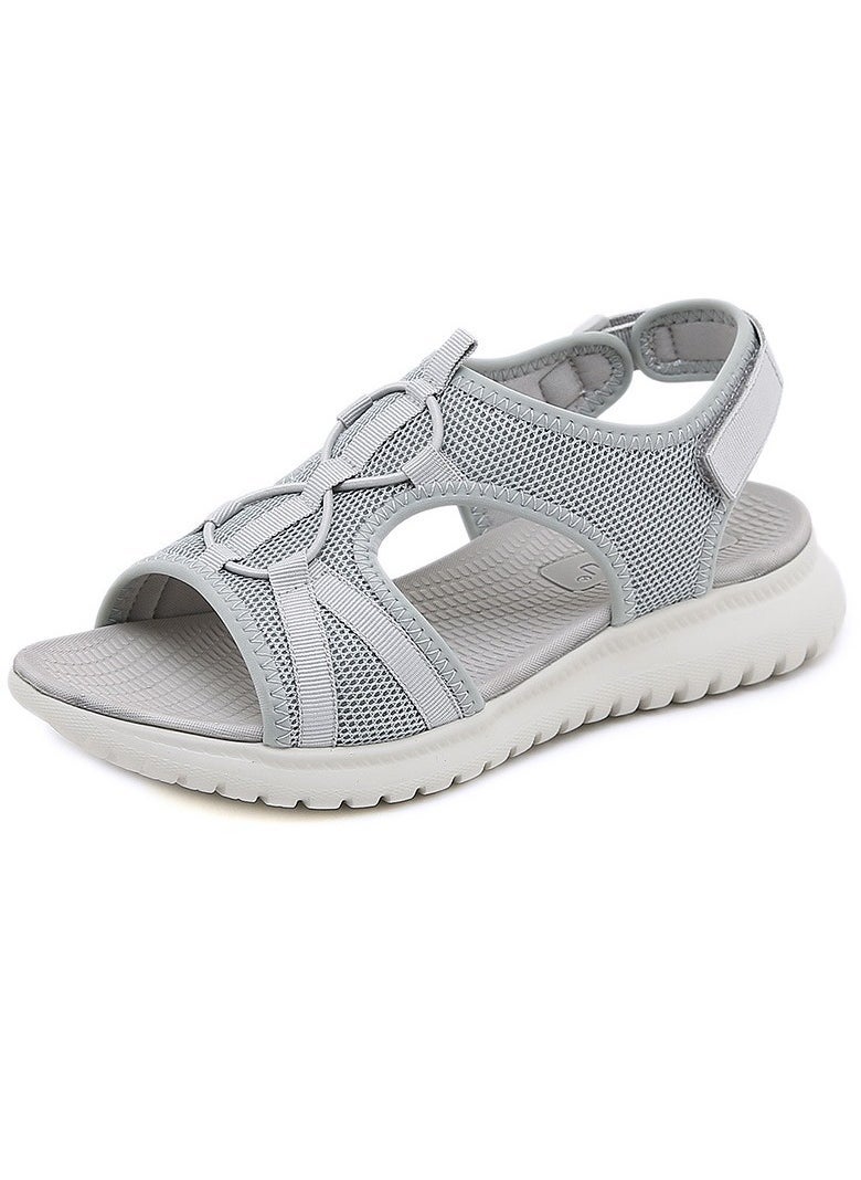 Loquat Women's Casual Sports Thick Soled Sandals Platform Shoes Grey - Image 5