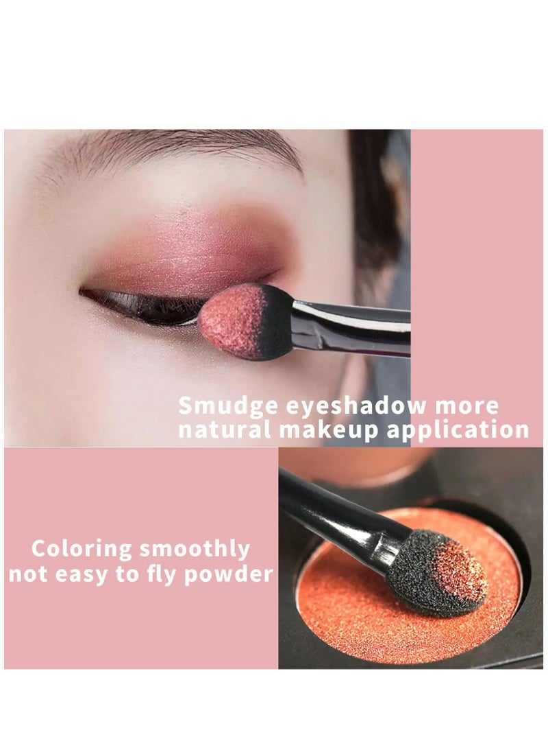 Generic 50 Pcs Mini Eye Shadow Applicator, Dual Sides Eyeshadow Sponge Brushes with Eyebrow Brushes Sets, Portable Eye Makeup Applicators Cosmetic Brush for Women Girls  - Image 5