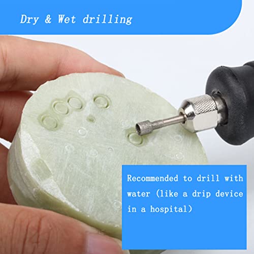 Luo ke 10 Pcs Hollow Cup Diamond Burr - 3/32'' Shank Diamond Mounted Stone Carving Sets for Rotary Tools Includes Dremel - Image 5