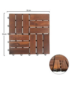HOME TASTE 10 Pcs Premium Waterproof Wooden Deck Tiles - Easy Click Installation for Balconies, Gardens, and More! Transform Your Space with Durable Hardwood Flooring Squares  - Image 2