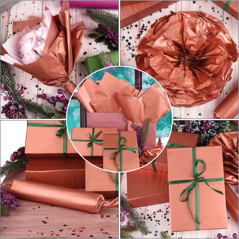 PLULON 60 Sheets Rose Gold Tissue Paper for Gift Bags, Gift Wrapping Paper Tissue Bulk for Crafts Packaging Birthday Baby Shower, Wedding Holiday Flower Bachelorette Bridal Party Decorations - Image 4