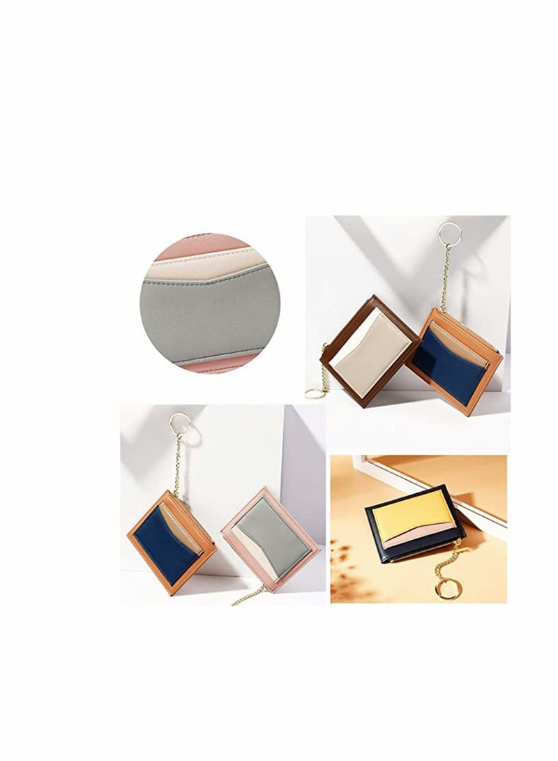 Small Purses for Women, Blocking Wallet Large Capacity, Short Mini Wallet Card Holder, Short Leather Wallet Purse with Zipper Pocket, Womens Purse with Card Slots (Blue) - Image 3