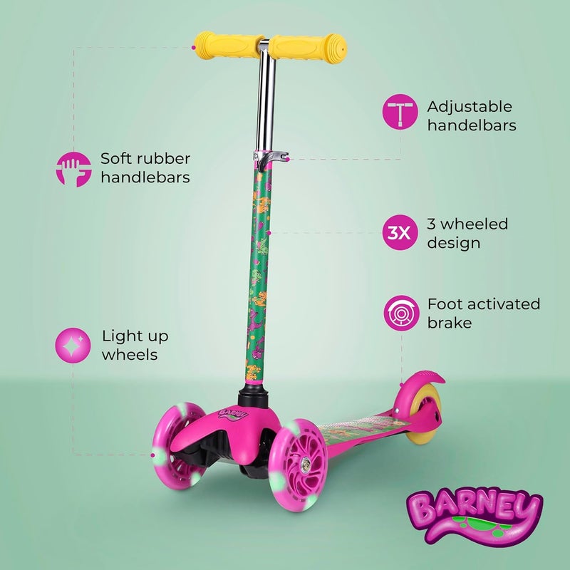 VOYAGER Self Balancing Kick Scooter with Light Up Wheels, Extra Wide Deck, 3 Wheel Platform, Foot Activated Brake, 75 lbs Limit, Kids & Toddlers Girls or Boys, for Ages 3 and Up - Image 2