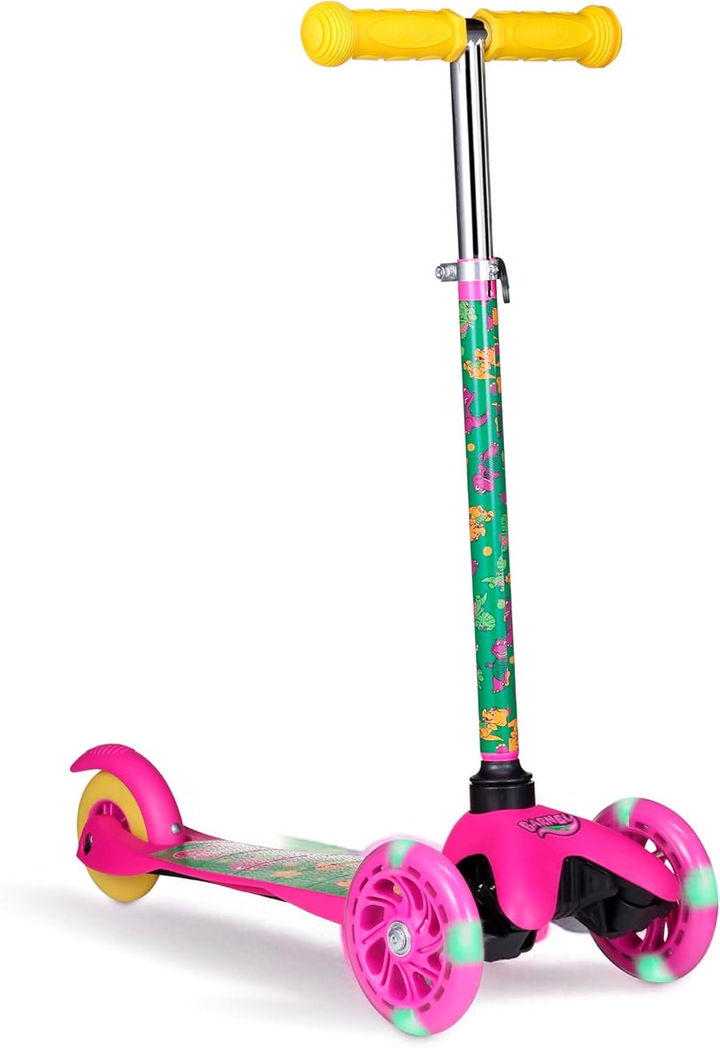 VOYAGER Self Balancing Kick Scooter with Light Up Wheels, Extra Wide Deck, 3 Wheel Platform, Foot Activated Brake, 75 lbs Limit, Kids & Toddlers Girls or Boys, for Ages 3 and Up - Image 1