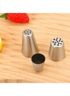 Generic 3-Piece Cake Grass Cream Decoration Tips Set Silver, Grass Icing Nozzles Set, Cake Decorating Tips For Baking Decorating  - Image 4