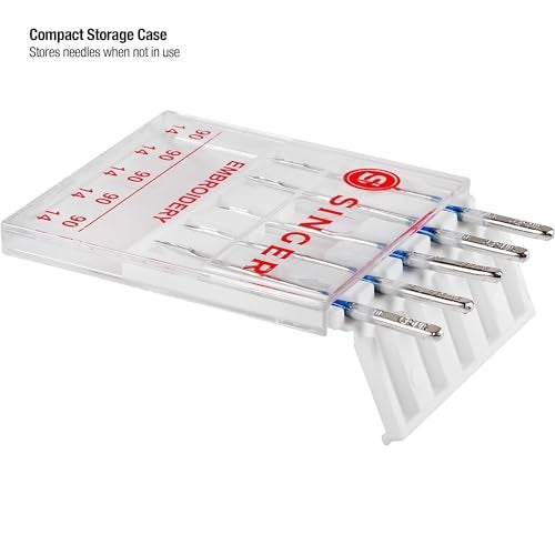 SINGER 04728 Universal Embroidery Sewing Machine Needles, Size 90/14, 5-Count, White - Image 3