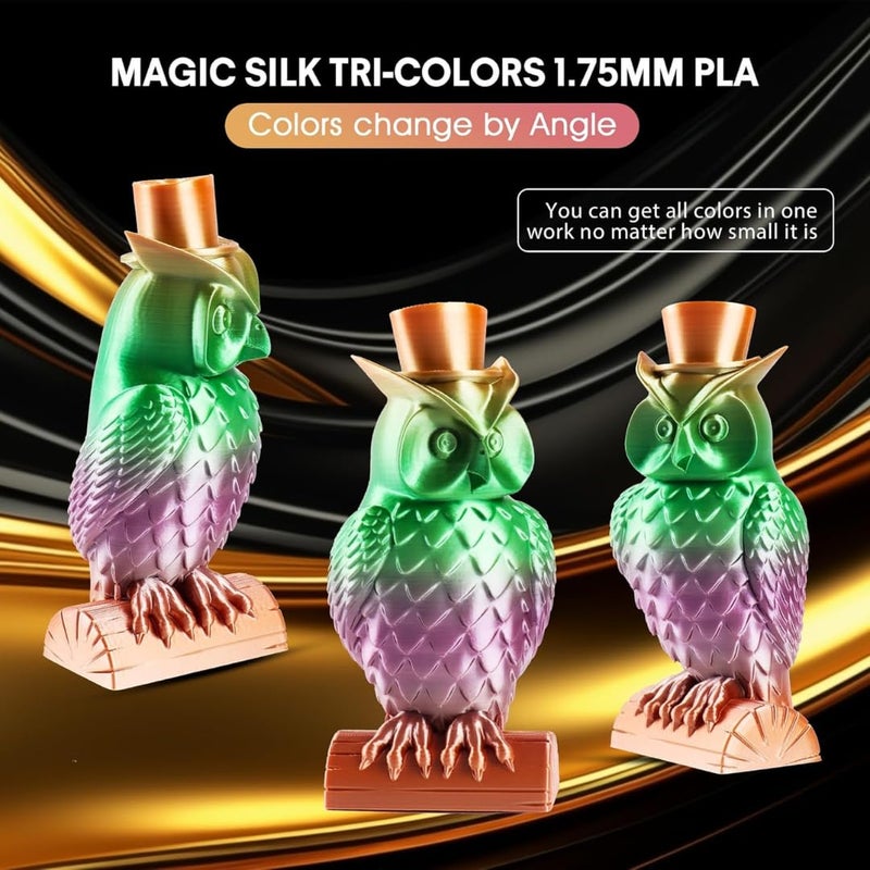 Protomont TECHNOLOGIES خيوط فيلامونت PLA الحريرية 1.75 مم، خيوط طابعة ثلاثية الأبعاد، خيوط حريرية لامعة 1.75 PLA، 1 كجم (2.2 رطل) / بكرة (حرير ماكرون قوس قزح) - Image 3