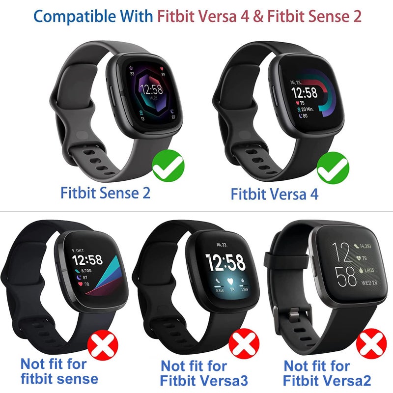 Suoman [4-Pack] Suoman for Fitbit Sense 2 /Versa 4 Screen Protector Case, Full Around Electroplate Soft TPU Bumper Around Protective Case Cover for Fitbit Sense 2 /Versa 4 Smartwatch(Clear+Clear+Clear+Clear) - Image 2