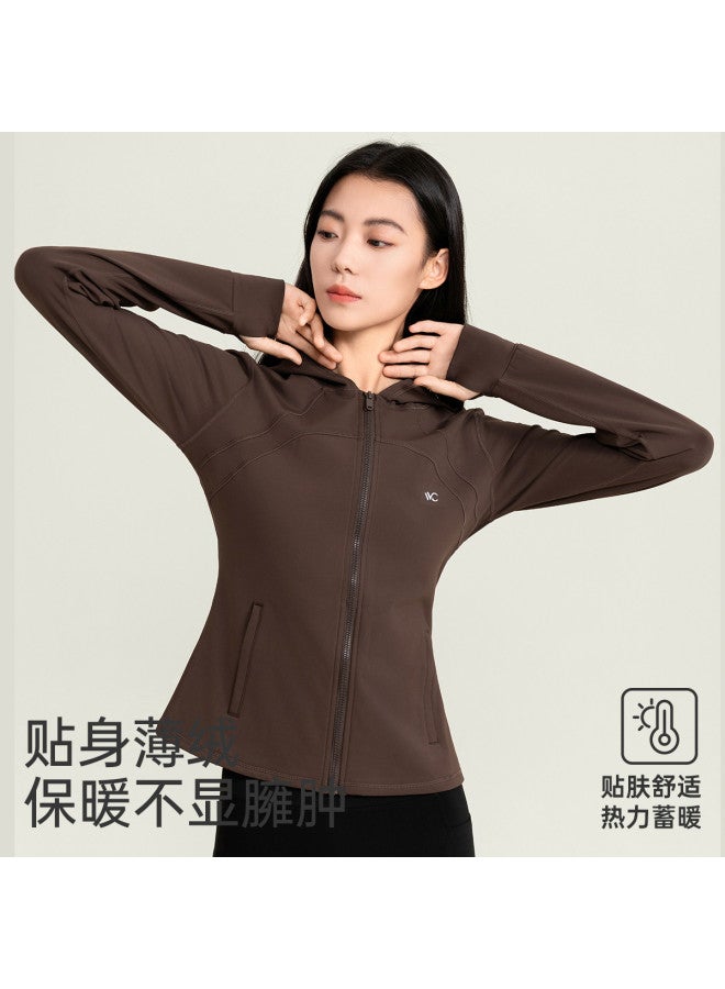 VVC سويت شيرت نسائي خريفي عالي القيمة بغطاء رأس بأكمام طويلة نحيفة كاردigan رياضي خارجي - Image 3