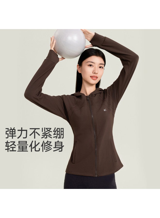 VVC سويت شيرت نسائي خريفي عالي القيمة بغطاء رأس بأكمام طويلة نحيفة كاردigan رياضي خارجي - Image 2