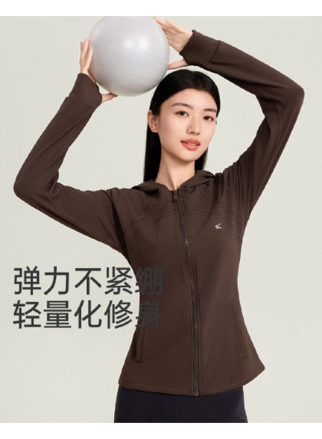 VVC سويت شيرت نسائي خريفي عالي القيمة بغطاء رأس بأكمام طويلة نحيفة كاردigan رياضي خارجي - Image 1