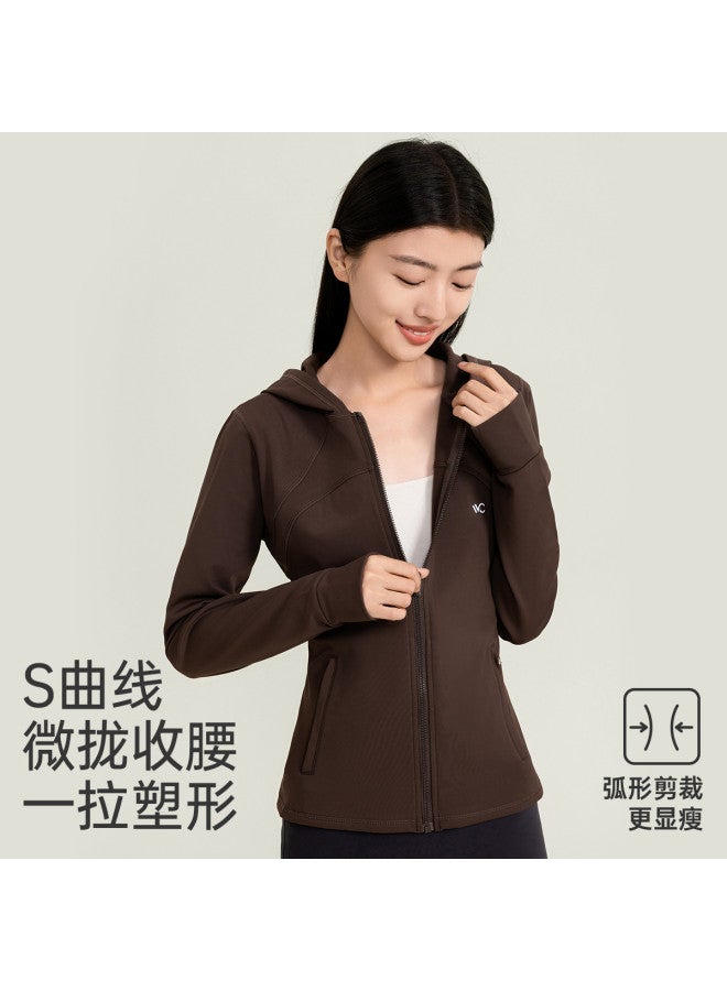 VVC سويت شيرت نسائي خريفي عالي القيمة بغطاء رأس بأكمام طويلة نحيفة كاردigan رياضي خارجي - Image 4