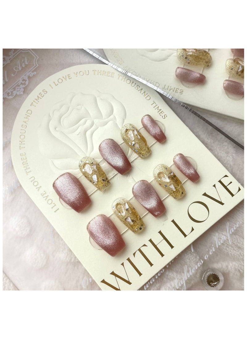 Binzo Beauty - Binzo Beauty Handmade Press On Nails, 10pcs, Nails Art , Acrylic Nails, False Nails, Luxury Collection, Luxury Nails Arts, New Accessories， Wedding Nails，Party Nails. - Image 1