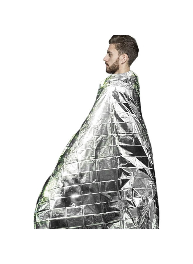 JAJALIN Emergency Blanket, Thermal Blanket, Outdoor Hiking Camping Survival Blanket, Silver Sun Protection, Pet Multi-Purpose Aluminum Foil Thermal Emergency Blanket - Image 3