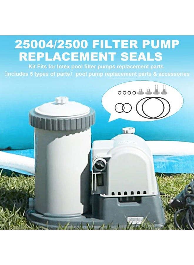 Aulpq 25004/2500 Filter Pump Replacement Seals Kit Fits for Intex Pool Filter Pumps Replacement Parts（Includes 5 Types of Parts） Pool Pump Replacement Parts & Accessories - Image 2