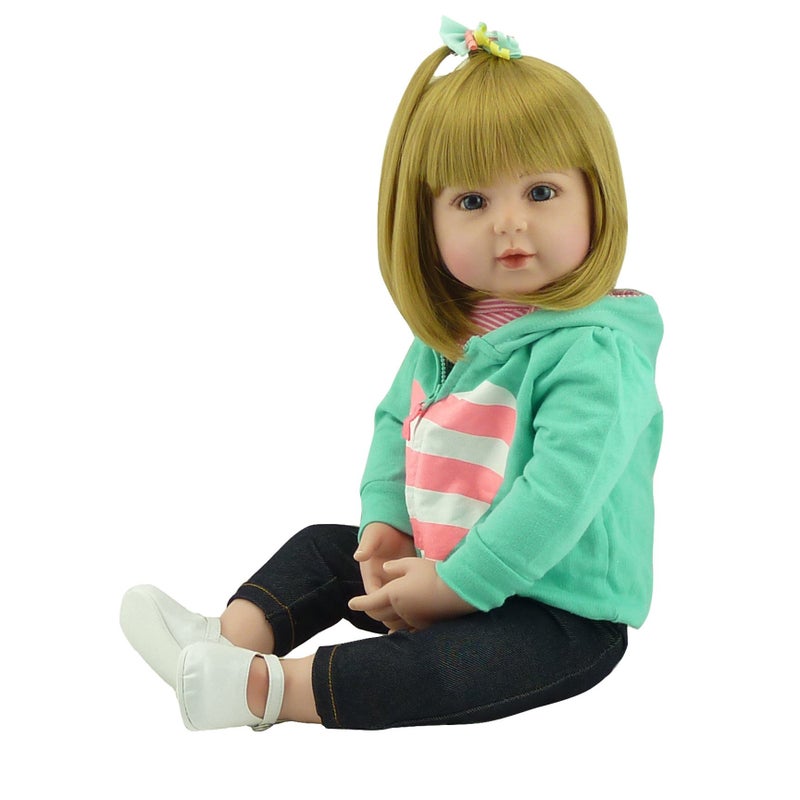 iCradle Lovely Reborn Baby Girl Doll 18 inch 45 cm Soft Silicone Realistic Looking Newborn Vinyl Dolls Handmade Toddler Toy for Ages 3+ - Image 2