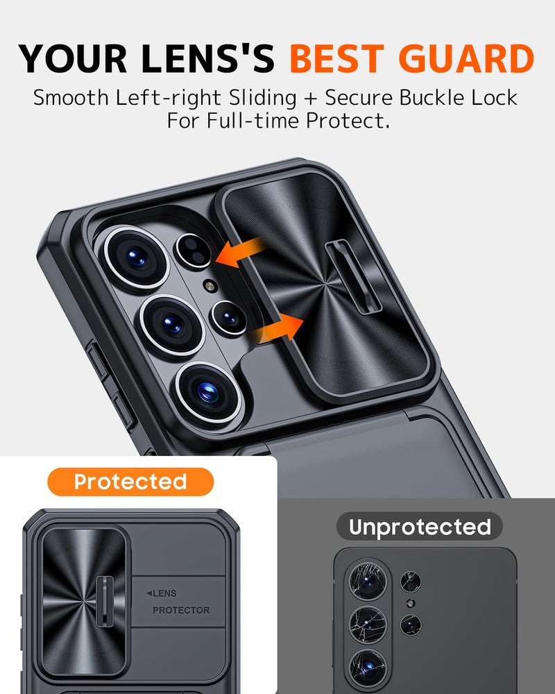 NINKI Wallet for Samsung Galaxy S26 Ultra Case with Card Holder & Kickstand, [Slide Camera Lens Cover] Rugged Shockproof Hard Thin Protector for Galaxy S26 Ultra Cover for Samsung S26 Ultra Case Black - Image 5