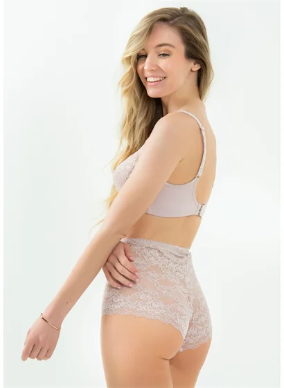 Magic Form 589 Yüksel Waist Lace Panties-Powder