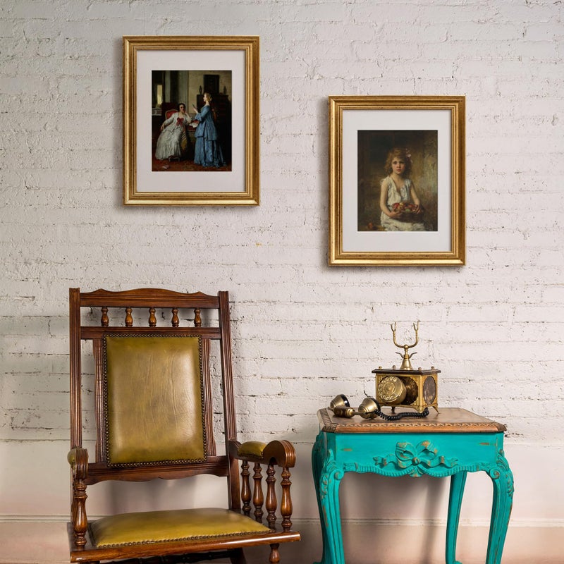 Yaetm 11x14 Gold Picture Frame with Mat for 8x10 Set of 4, 1.4" Wide Molding & Rustic Gold Frame 11 x 14 with Tempered Glass for Wall Gallery, Home and Office, Wall Mount, 4 Pack - Image 5