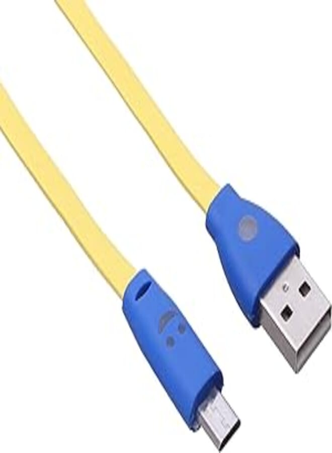 OR Micro USB Cable With Smiley Design and Indicator Light - Yellow