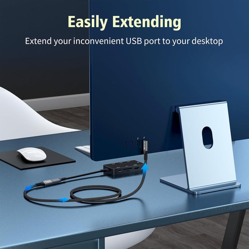 CableDeconn USB4 8K Cable 0.5M Thunderbolt 4 USB 4 Type-c Male Bend to Female Extension Cable Ultra HD 8K@60Hz 100W Charging 40Gbps Data Transfer Compatible with External SSD eGPU - Image 5