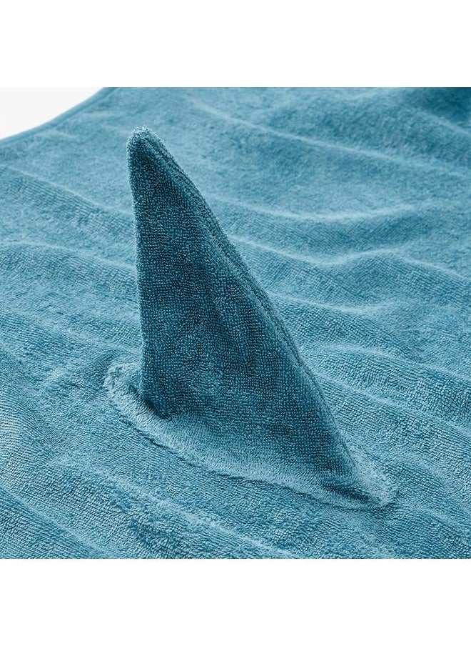 erorex - Towel With Hood, Shark-Shaped/Blue-Grey, 70X140 Cm - Image 1