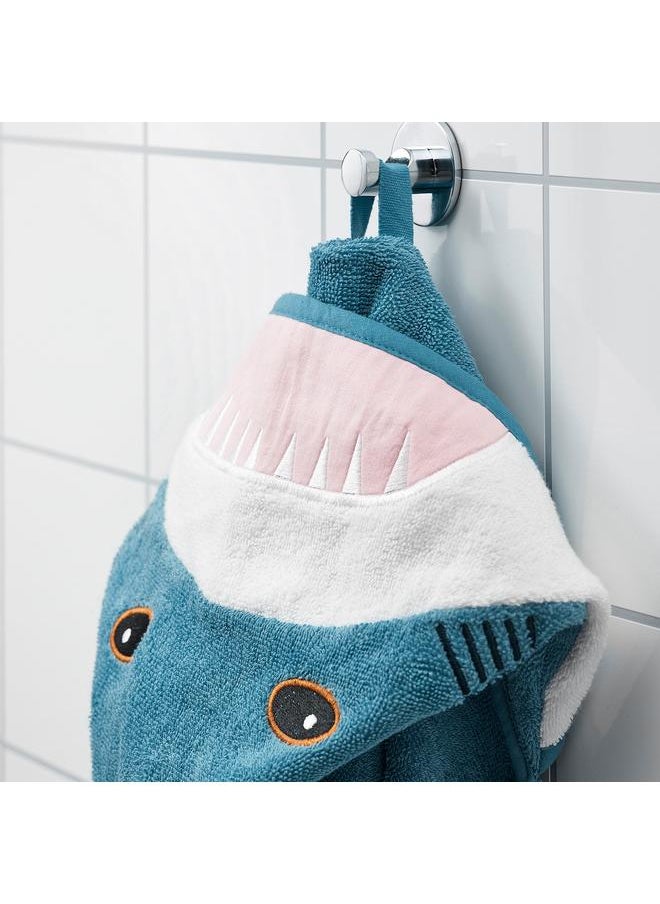 erorex - Towel With Hood, Shark-Shaped/Blue-Grey, 70X140 Cm - Image 1