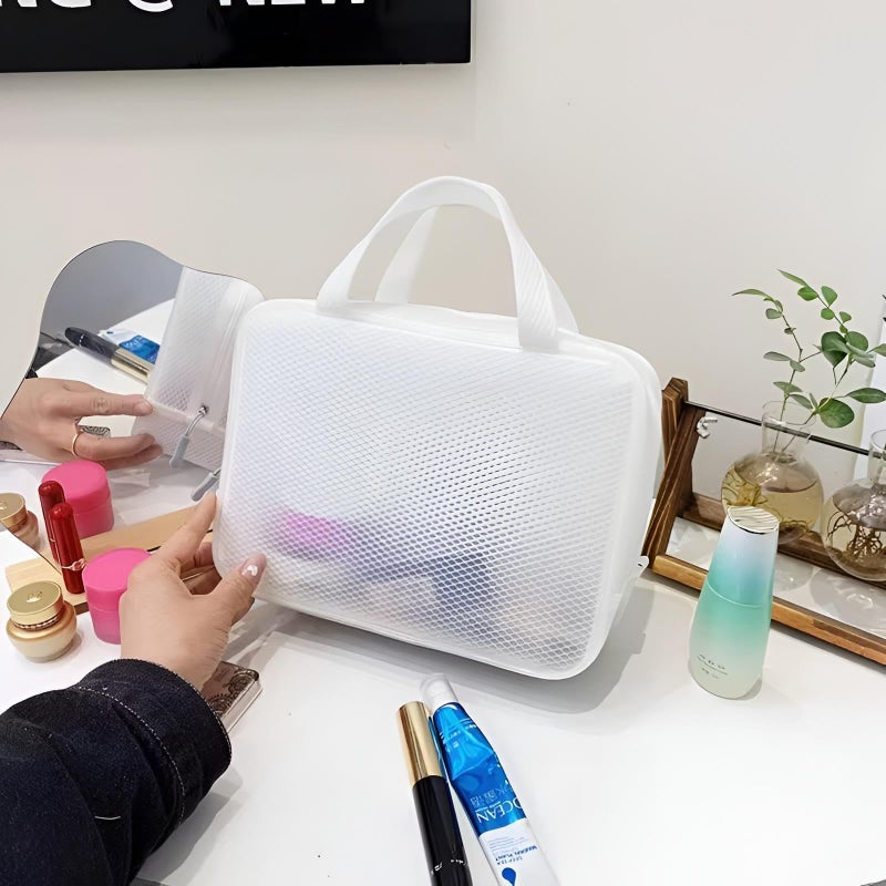 Travel Shower Caddy - Quick Dry Net Bag for Gym Dorm Bathroom Essentials Organizes Shampoo Conditioner Soap Perfect for Students Two Sizes 30x20 26x15 Cm,color random (size-small) - Image 2