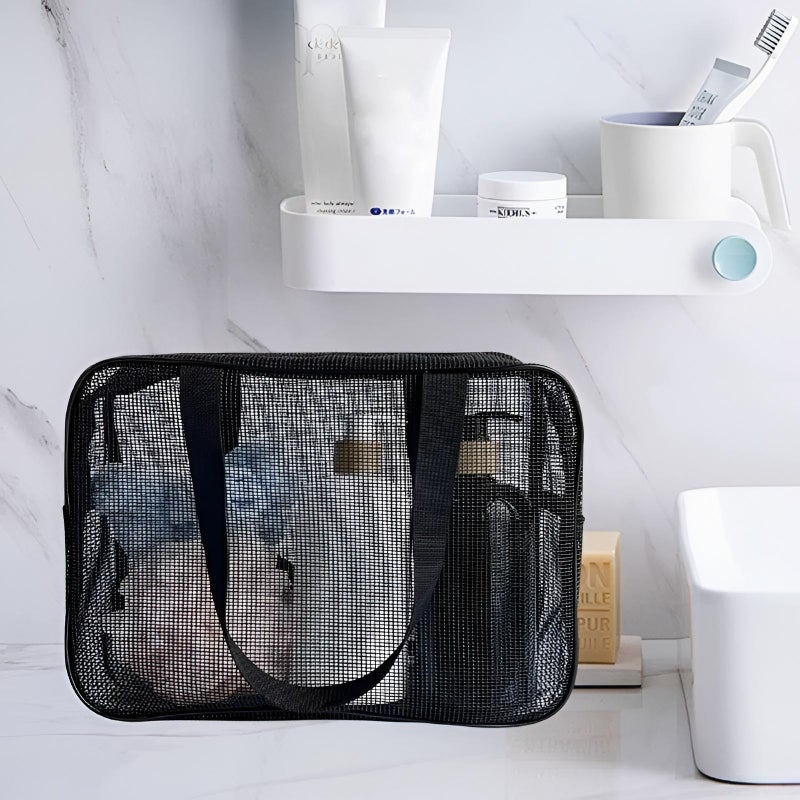 Travel Shower Caddy - Quick Dry Net Bag for Gym Dorm Bathroom Essentials Organizes Shampoo Conditioner Soap Perfect for Students Two Sizes 30x20 26x15 Cm,color random (size-small) - Image 1