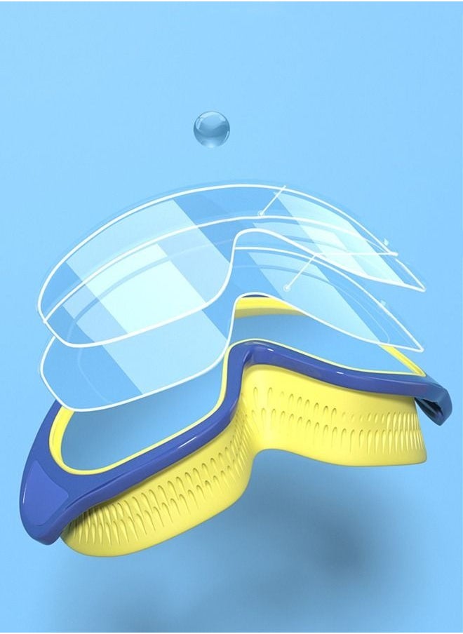 Generic Blue Kids Snorkel Mask Scuba Diving Mask Swim Mask Anti-Fog Tempered Glass Swimming Goggles Panoramic Clear View Silicone Leak-Free Swim Goggles Snorkeling Gear For Kids Boys Girls Youth  - Image 2