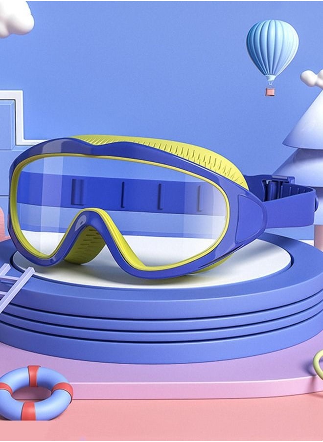 Generic Blue Kids Snorkel Mask Scuba Diving Mask Swim Mask Anti-Fog Tempered Glass Swimming Goggles Panoramic Clear View Silicone Leak-Free Swim Goggles Snorkeling Gear For Kids Boys Girls Youth  - Image 1