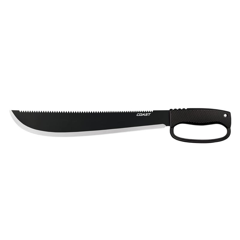 COAST® F1400 Serrated Stainless Steel Machete with 14" Blade and Sheath Included - Image 1