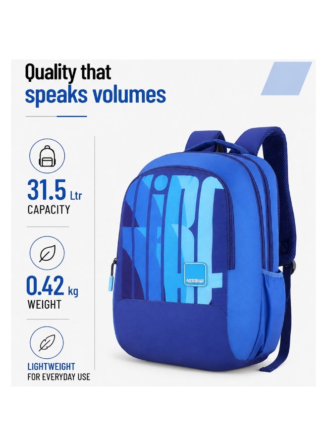 AMERICAN TOURISTER Quad 2.0 Backpack, 31.5L Capacity, Polyester, Blue|Fits 15.6" Laptop|Bottle Holder|Ergo Back & Shoulder|Front Pocket - 1 Year International Warranty - Image 3